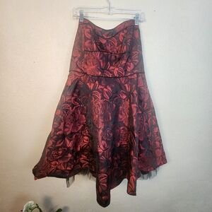 City Chic Red Metallic Floral Strapless Mini Dress NWT XS (14) (5479)